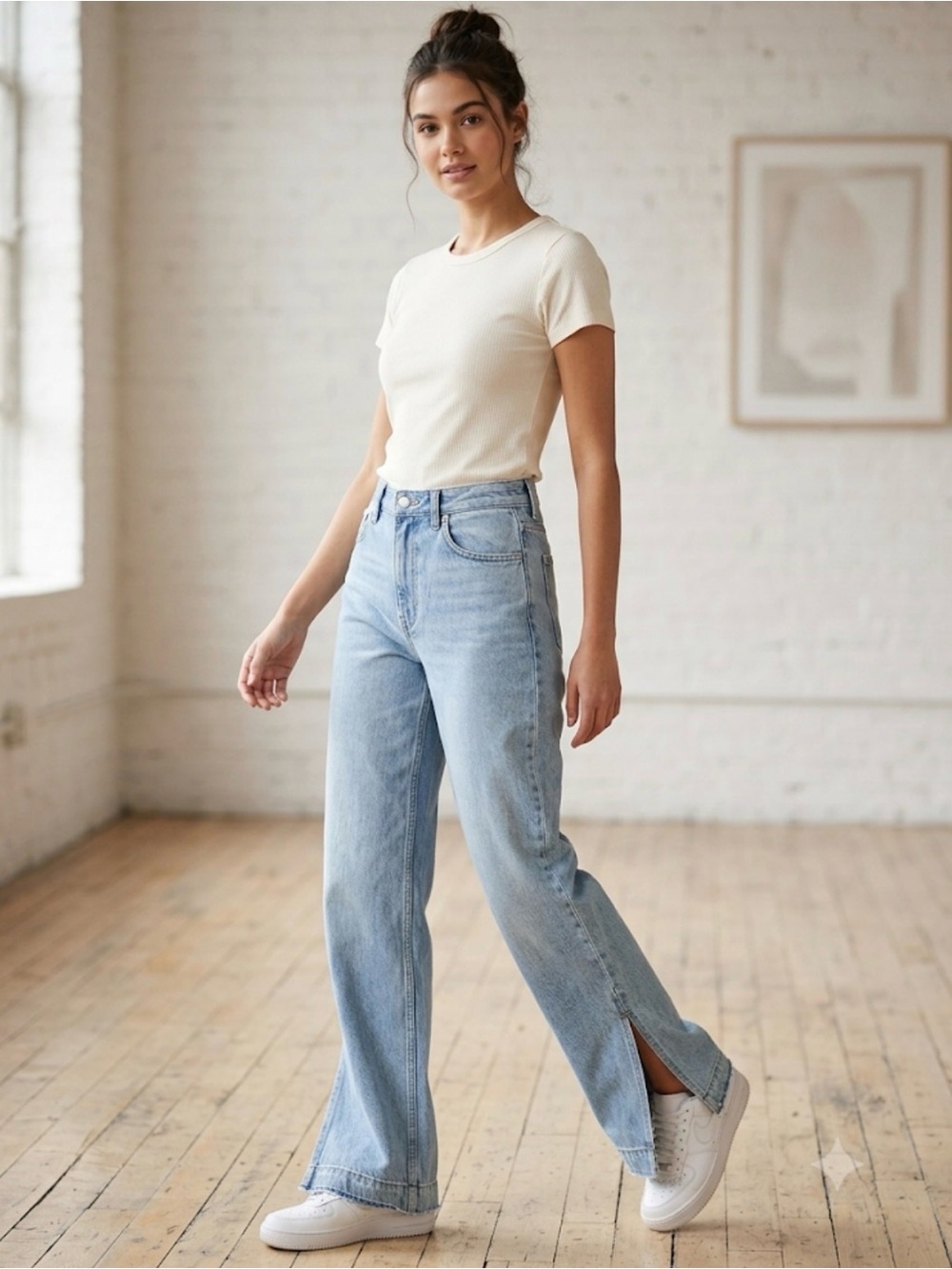 Reformation Light Wash wide  Leg Jeans